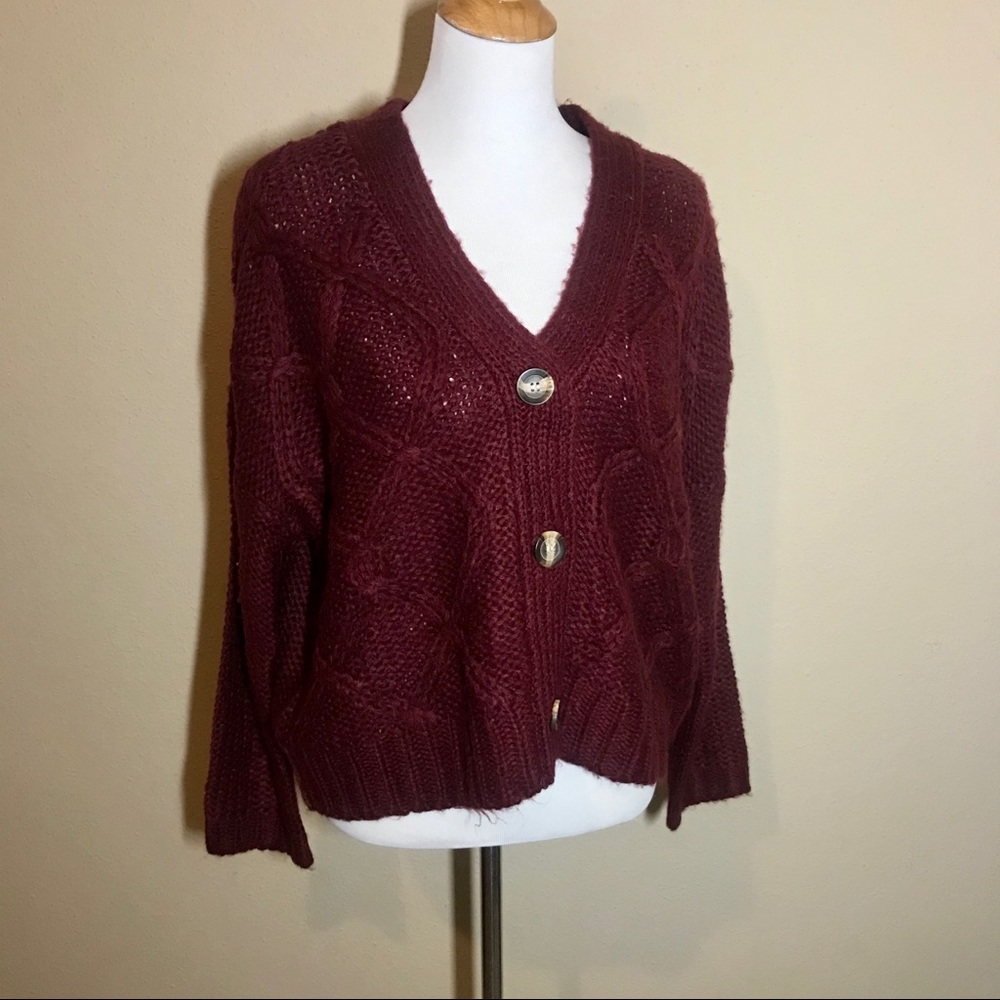 Rag Supply Wine Red Burgundy Oversized Sweater
